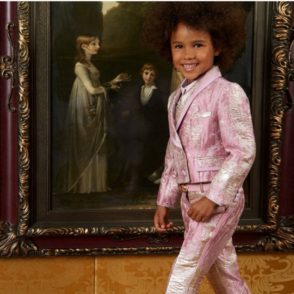 Dolce & Gabbana Kids Gold Brocade Trousers